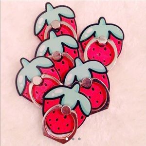 Cute Strawberry PopSocket with free pin
